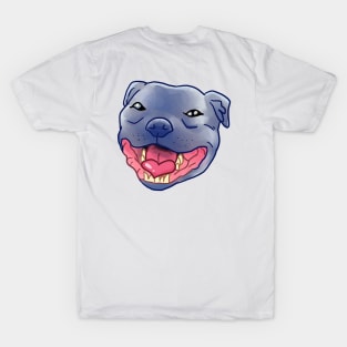 Smiling Blue Staffy Dog (stafford) Staffy T-Shirt